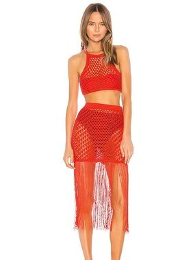 Camila Coelho Crochet Skirt